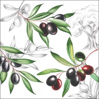 Ambiente 20 Χαρτοπετσέτες 33x33cm 3φύλλες Olives FSC