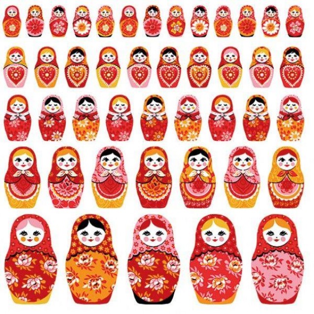 Ambiente 20 Χαρτοπετσέτες 33x33cm 3φύλλες Matryoshka FSC