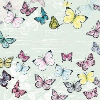 Ambiente 20 Χαρτοπετσέτες 33x33cm 3φύλλες Butterfly Green FSC