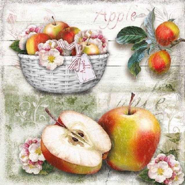 Ambiente 20 Χαρτοπετσέτες 33x33cm 3φύλλες Apple Basket FSC