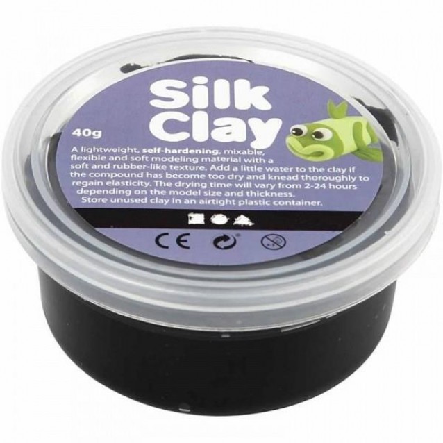 Πλαστοζυμαράκι Silk Clay 40gr Μαύρο