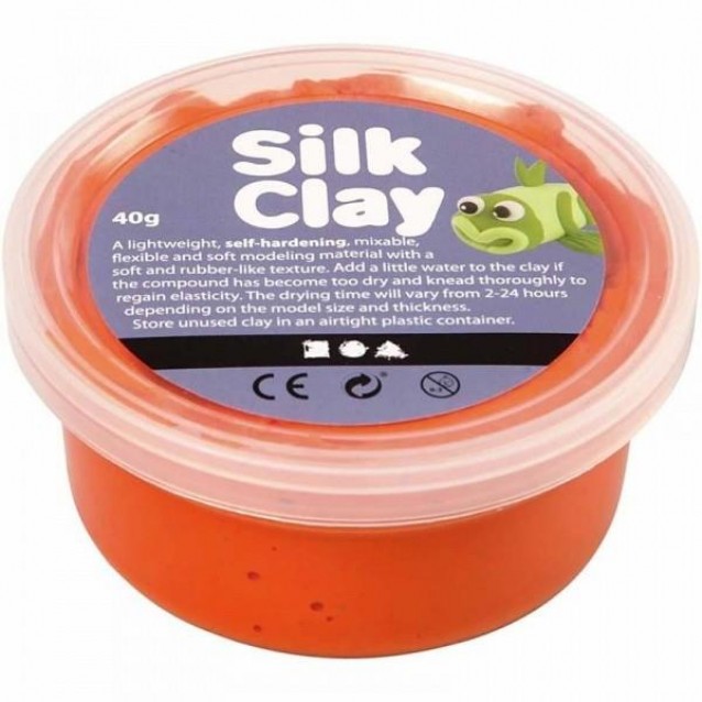 Πλαστοζυμαράκι Silk Clay 40gr Πορτοκαλί