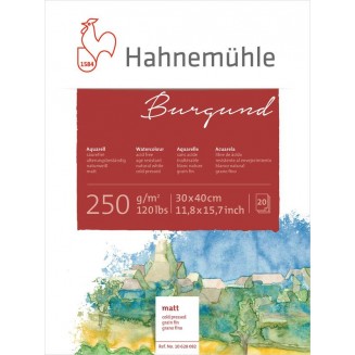 Hahnemuhle Μπλοκ Ακουαρέλας Burgund 20 φύλλων 30x40cm 250gr Cold pressed