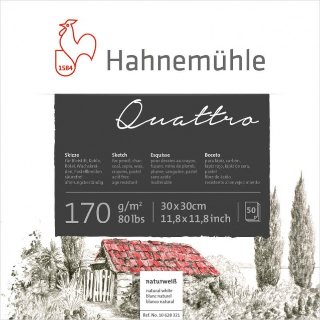 Hahnemuhle Μπλοκ Σχεδίου Quattro 50 φύλλων 30x30cm 170gr