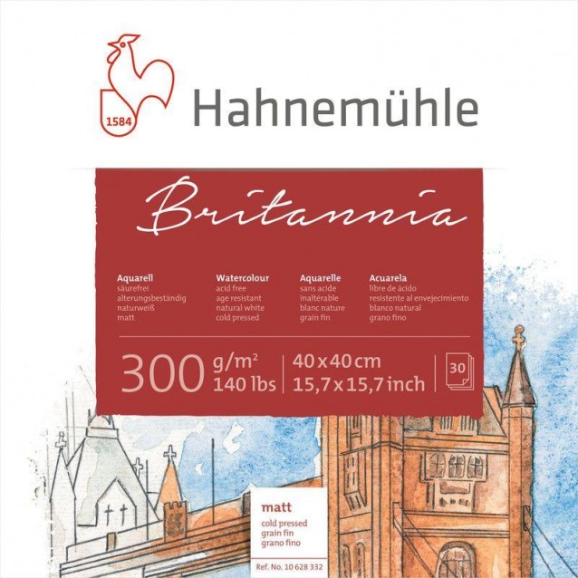 Hahnemuhle Μπλοκ Ακουαρέλας Britannia 30 φύλλων 30x30cm 300gr Ματ