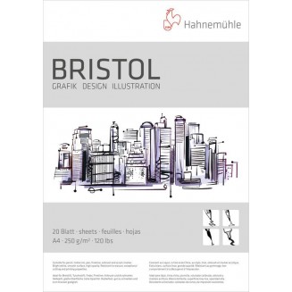 Hahnemuhle Μπλοκ Bristol 20 Φύλλων A4 (21x29,7cm) Graphic Design Illustarion 250gr