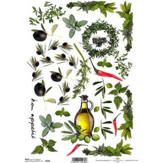 Itd. Collection Ριζόχαρτο Decoupage A4 (21x29,7cm) Olives And Olive Oil