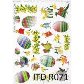 Itd. Collection Ριζόχαρτο Decoupage A4 (21x29,7cm) Easter Eggs, Spring Flowers