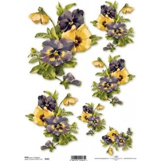 Itd. Collection Ριζόχαρτο Decoupage A4 (21x29,7cm) Purple And Yellow Pansies