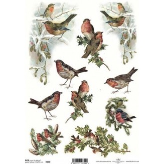 Itd. Collection Ριζόχαρτο Decoupage A4 (21x29,7cm) Christmas Birds On The Winter Twigs