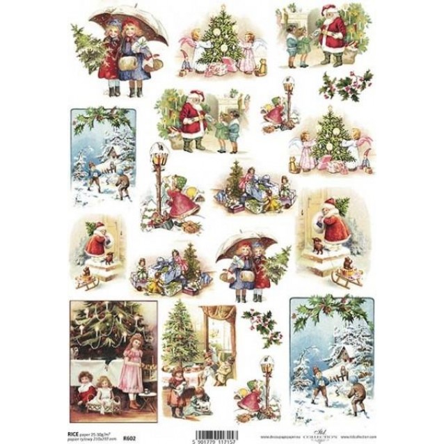 Itd. Collection Ριζόχαρτο Decoupage A4 (21x29,7cm) Children Waiting For Christmas Gifts