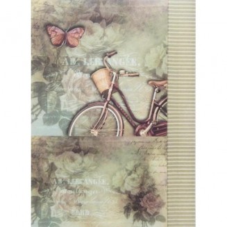 Itd. Collection Ριζόχαρτο Decoupage A4 (21x29,7cm) Flowers, Inscription And Bicycle