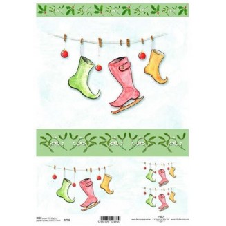 Itd. Collection Ριζόχαρτο Decoupage A4 (21x29,7cm) Christmas Boots