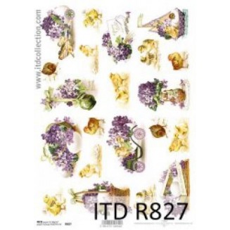 Itd. Collection Ριζόχαρτο Decoupage A4 (21x29,7cm) Easter Flowers And Chicken