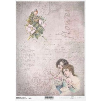 Itd. Collection Ριζόχαρτο Decoupage A4 (21x29,7cm) Vintage Ladies And Flowers