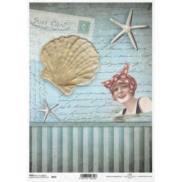 Itd. Collection Ριζόχαρτο Decoupage A4 (21x29,7cm) Nautical Themes Shells