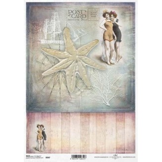 Itd. Collection Ριζόχαρτο Decoupage A4 (21x29,7cm) Nautical Themes Post Card Girls