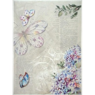 Itd. Collection Ριζόχαρτο Decoupage A4 (21x29,7cm) Flowers And Butterflies