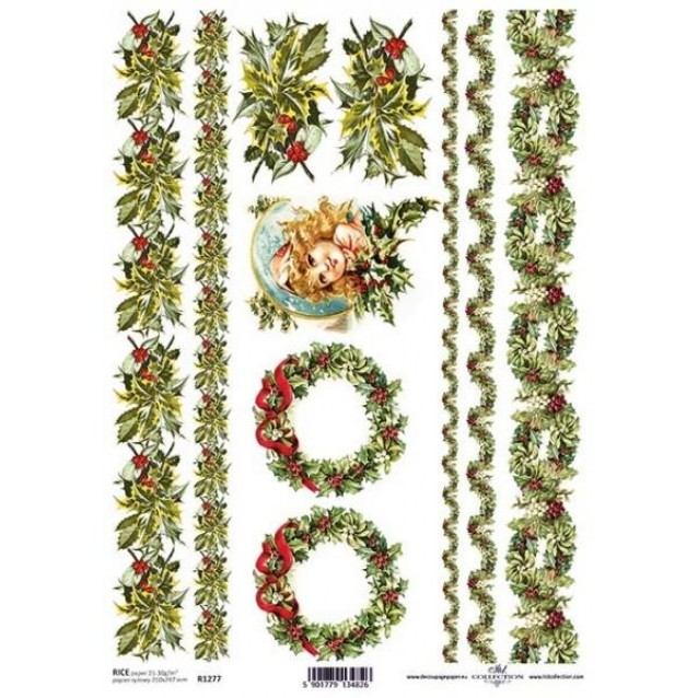 Itd. Collection Ριζόχαρτο Decoupage A4 (21x29,7cm) Christmas, Festive Tracks I