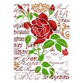 Stamperia Stencil G 21x29,7cm Rose And Music