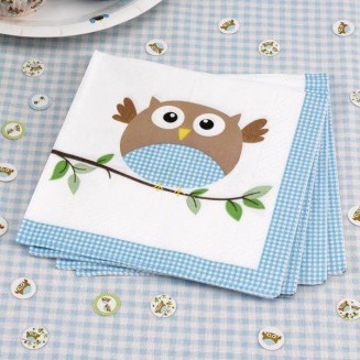 Neviti 20 Χαρτοπετσέτες Little Owls Μπλε