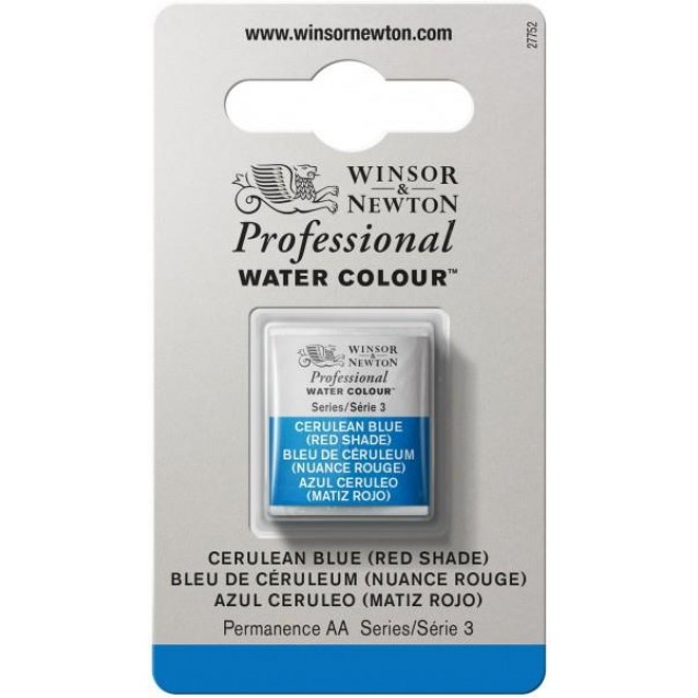 Winsor & Newton Half Pan Ακουαρέλας Professional 140 Cerulean Blue( Red Shade) Series 3