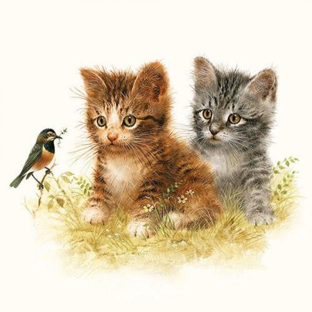 Ambiente 20 Χαρτοπετσέτες 33x33cm 3φύλλες Kitten Friend FSC