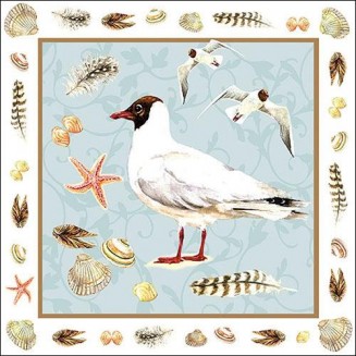 Ambiente 20 Χαρτοπετσέτες 33x33cm 3φύλλες Black-Headed Seagull Blue FSC