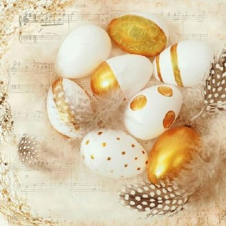 Ambiente 20 Χαρτοπετσέτες 33x33cm 3φύλλες Golden Eggs FSC