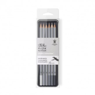 Winsor & Newton Μεταλλική Κασετίνα 6 Μολύβια Γραφίτη Studio Collection