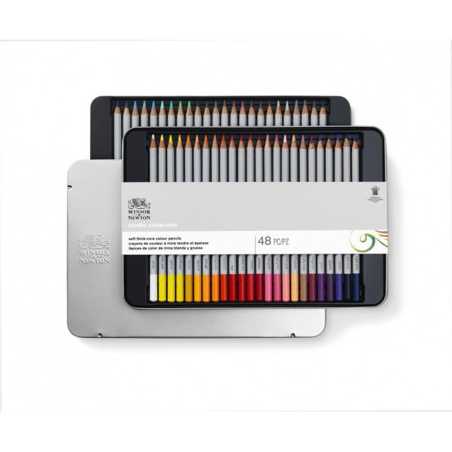 Winsor & Newton Μεταλλική Κασετίνα με 48 Χρωματιστά Μολύβια Studio Collection