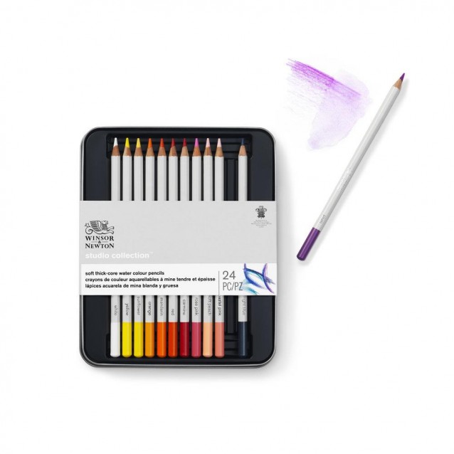 Winsor & Newton Μεταλλική Κασετίνα με 24 Μολύβια Ακουαρέλας Studio Collection