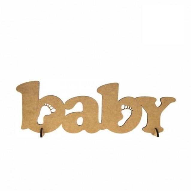 Rosa Ξύλινο Διακοσμητικό MDF “baby” 37X12cm