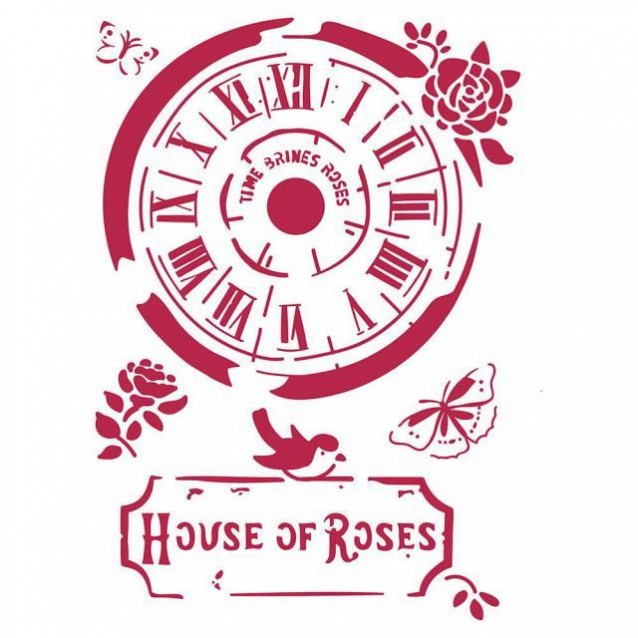 Stamperia Stencil G 21x29,7cm Clock House of Roses