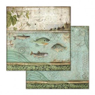 Stamperia Χαρτί Scrapbooking 30,5x30,5cm Διπλής Όψης Fish