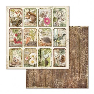 Stamperia Χαρτί Scrapbooking 30,5x30,5cm Διπλής Όψης Forest Tag