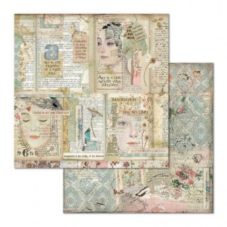 Stamperia Χαρτί Scrapbooking 30,5x30,5cm Διπλής Όψης Faces and Scripts