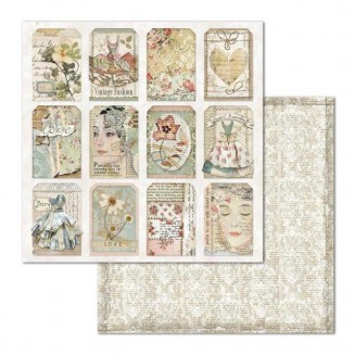 Stamperia Χαρτί Scrapbooking 30,5x30,5cm Διπλής Όψης Image Tag