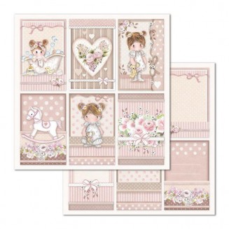 Stamperia Χαρτί Scrapbooking 30,5x30,5cm Διπλής Όψης Little Girl Frames