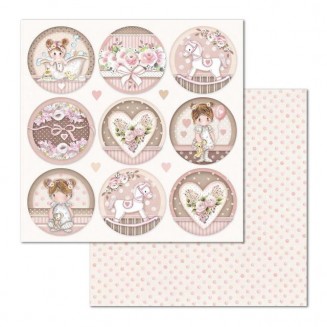 Stamperia Χαρτί Scrapbooking 30,5x30,5cm Διπλής Όψης Girl Round