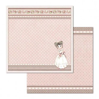 Stamperia Χαρτί Scrapbooking 30,5x30,5cm Διπλής Όψης Girl Little Hearts