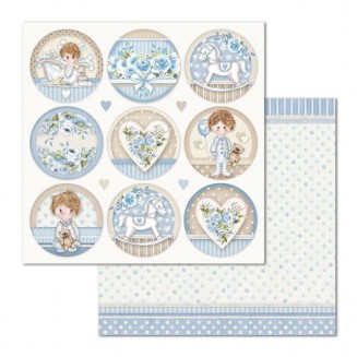 Stamperia Χαρτί Scrapbooking 30,5x30,5cm Διπλής Όψης Little Boy Round