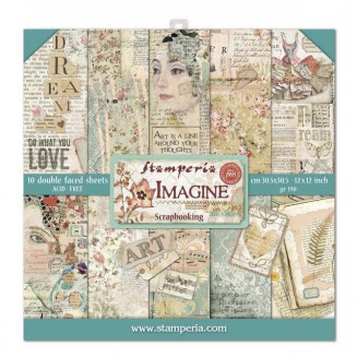 Stamperia 10 Χαρτιά Scrapbooking 30,5x30,5cm Διπλής Όψης Imagine