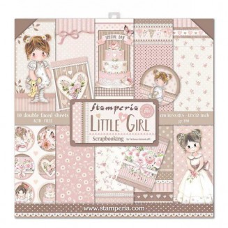 Stamperia 10 Χαρτιά Scrapbooking 30,5x30,5cm Διπλής Όψης Little Girl