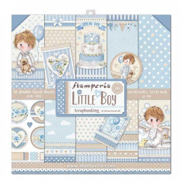 Stamperia 10 Χαρτιά Scrapbooking 30,5x30,5cm Διπλής Όψης Little Boy