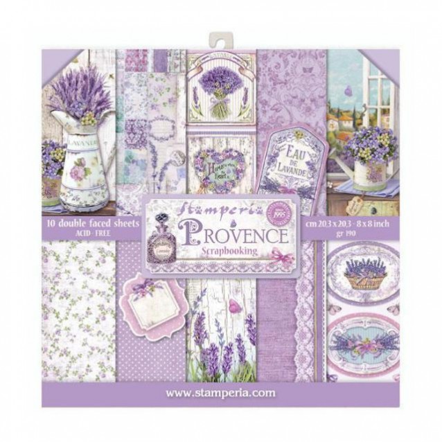 Stamperia 10 Χαρτιά Scrapbooking 20,3x20,3cm Διπλής Όψης Provence