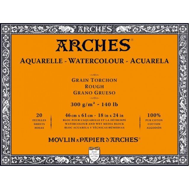 Arches Μπλοκ Ακουαρέλας Rough Grain (Τραχύ) 300gr 46x61cm 20 φύλλων