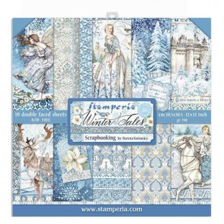 Stamperia 10 Χαρτιά Scrapbooking 30,5x30,5cm Διπλής Όψης Winter Tales