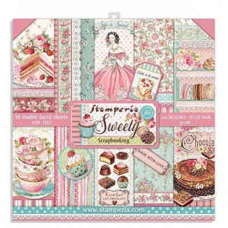 Stamperia 10 Χαρτιά Scrapbooking 30,5x30,5cm Διπλής Όψης Sweety