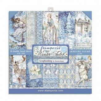 Stamperia 10 Χαρτιά Scrapbooking 20,3x20,3cm Διπλής Όψης Winter Tales